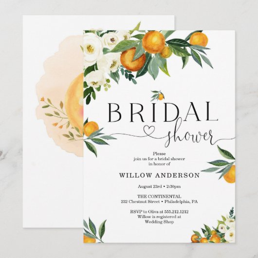 She Found Her Main Squeeze Bridal Shower  招待状 (正面/裏面)