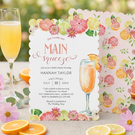 She Found Her Main Squeeze Bridal Shower 招待状