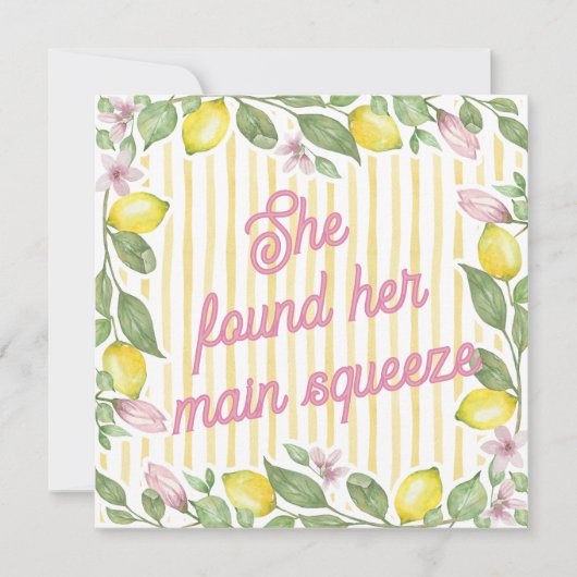 She Found Her Main Squeeze Bridal Shower Invite (正面)