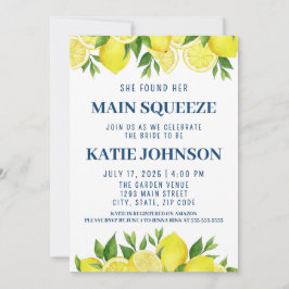 She Found Her Main Squeeze Bridal Shower Invite 招待状