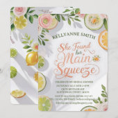 She Found Her Main Squeeze Citrus Bridal Shower 招待状 (正面/裏面)