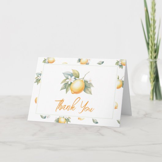 She Found Her Main Squeeze Lemon Bridal Shower サンキューカード (正面)