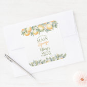 She Found Her Main Squeeze Lemon Bridal Shower スクエアシール (封筒)