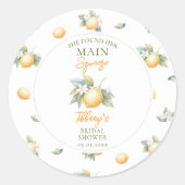 She Found Her Main Squeeze Lemon Bridal Shower ラウンドシール (正面)