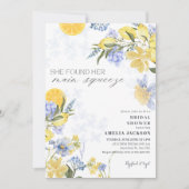 She Found Her Main Squeeze lemon Bridal Shower 招待状 (正面)