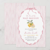 She Found Her Main Squeeze Lemon Bridal Shower 招待状 (正面/裏面)