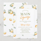 She Found Her Main Squeeze Lemon Bridal Shower 招待状 (正面/裏面)