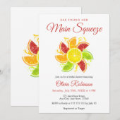 She Found Her Main Squeeze Lemon Bridal Shower  招待状 (正面/裏面)