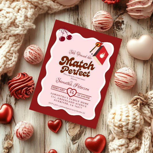 She found her match Bridal Shower 招待状