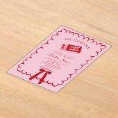 She Found Her Perfect Match Doodle Bridal Shower  アクリル招待状 (レイダウン)