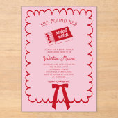 She Found Her Perfect Match Doodle Bridal Shower  アクリル招待状 (正面)