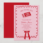 She Found Her Perfect Match Doodle Bridal Shower  招待状 (正面/裏面)