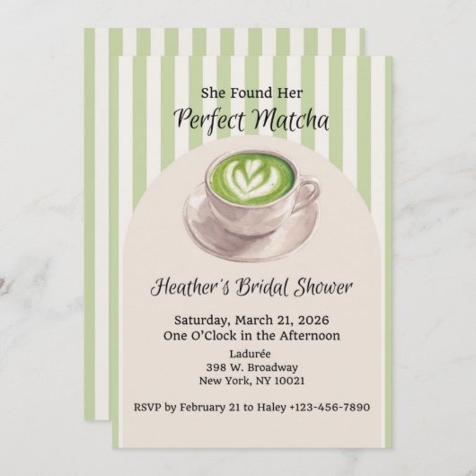 She Found Her Perfect Match Invitation 招待状 (正面/裏面)