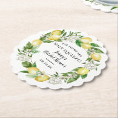 She Found Her Perfect Match Lemon Bridal Shower ペーパーコースター (アングル)