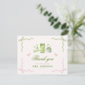 She Found Her Perfect Matcha Bow Bridal Shower  サンキューカード (スタンド正面)