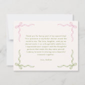 She Found Her Perfect Matcha Bow Bridal Shower  サンキューカード (裏面)