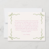 She Found Her Perfect Matcha Bow Bridal Shower  サンキューカード (裏面)