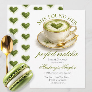 She Found Her Perfect Matcha Bridal Shower  招待状