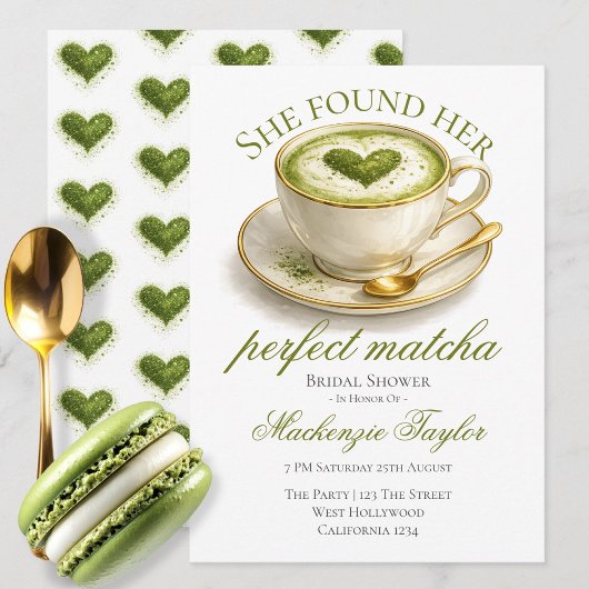 She Found Her Perfect Matcha Bridal Shower  招待状