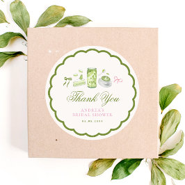 She Found Her Perfect Matcha Bridal Shower Favor ラウンドシール