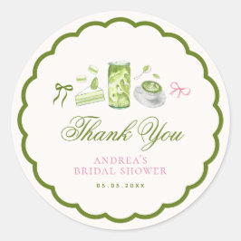She Found Her Perfect Matcha Bridal Shower Favor ラウンドシール