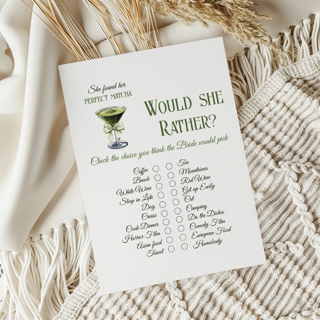 She Found Her Perfect Matcha Bridal Shower Game (クリエイターアップロード済み)