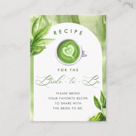 She Found Her Perfect Matcha Bridal Shower Recipe エンクロージャーカード (正面)