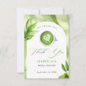 She Found Her Perfect Matcha Elegant Bridal Shower サンキューカード (正面)