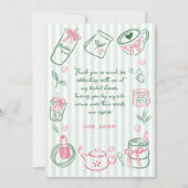 She Found Her Perfect Matcha Green Bridal Shower サンキューカード (裏面)