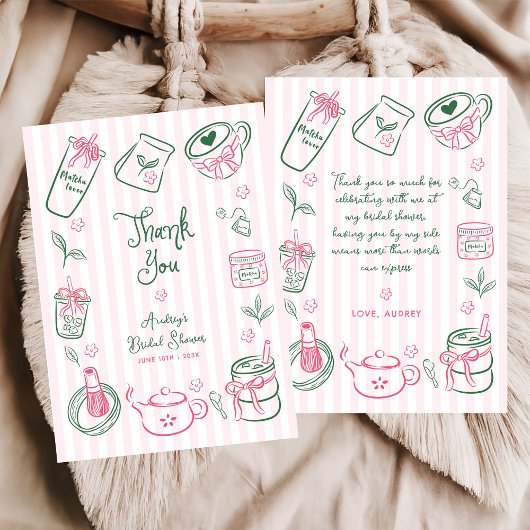 She Found Her Perfect Matcha Green  Bridal Shower サンキューカード