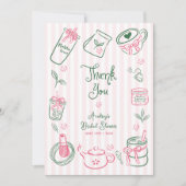 She Found Her Perfect Matcha Green  Bridal Shower サンキューカード (正面)