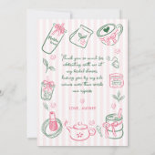 She Found Her Perfect Matcha Green  Bridal Shower サンキューカード (裏面)