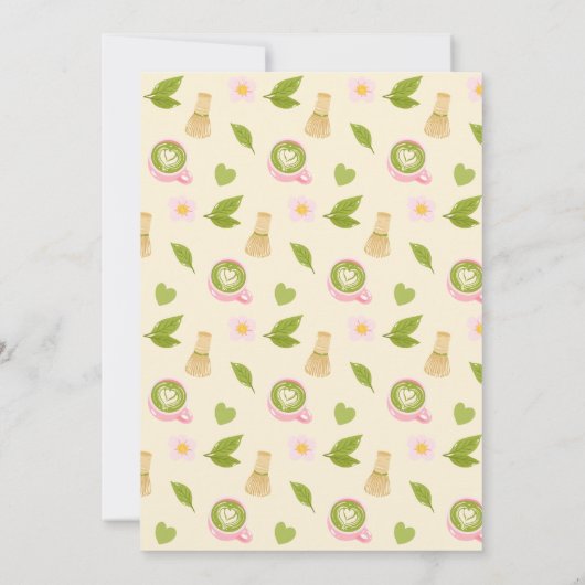 She Found Her Perfect Matcha Green Bridal Shower 招待状 (裏面)