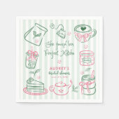 She Found Her Perfect Matcha Green Bridal Shower N スタンダードカクテルナプキン (正面)