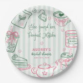 She Found Her Perfect Matcha Green Bridal Shower N ペーパープレート (正面)