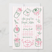 She Found Her Perfect Matcha Pink Bridal Shower 招待状 (正面)