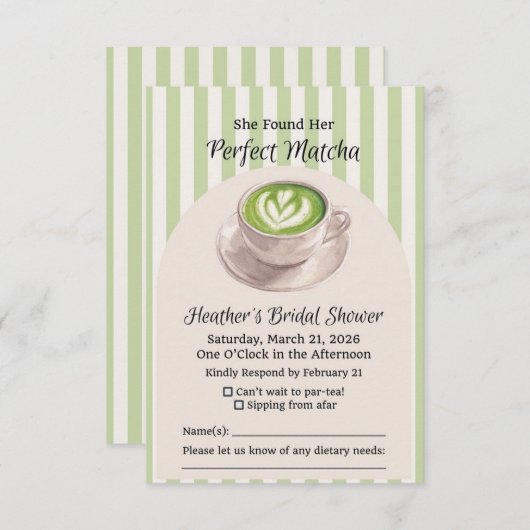 She Found Her Perfect Matcha Response Card 出欠カード (正面/裏面)