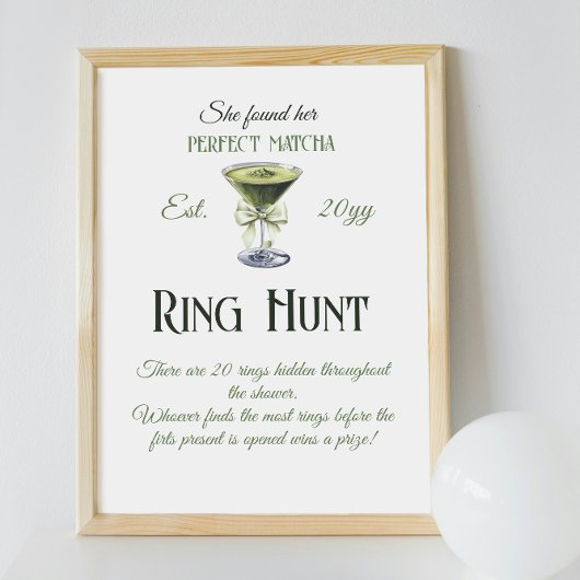 She Found Perfect Matcha Bridal Shower Ring Hunt ポスター