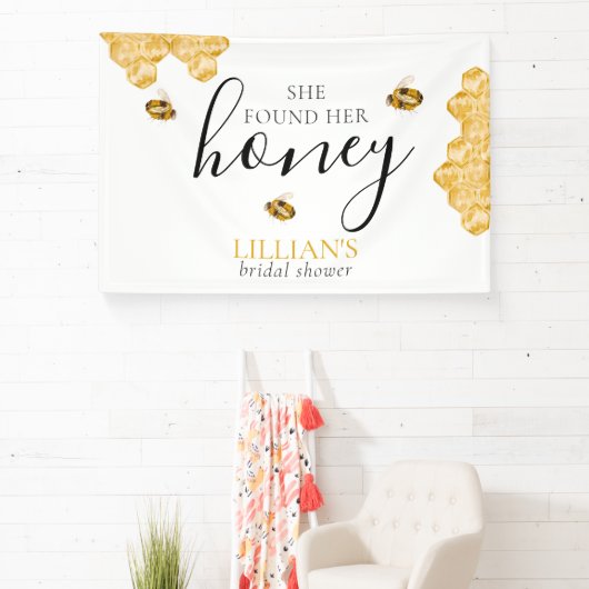 She Founder Her Honey Bee Bridal Shower Banner 横断幕 (インサイチュ)