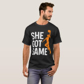 She Got Game Basketball Girl Dunk Empowerment Athl Tシャツ (正面フル)