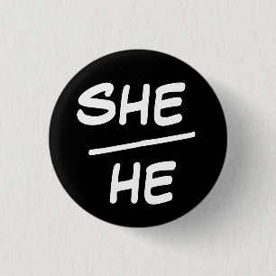 She/He代名詞の白黒バッジ 缶バッジ
