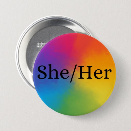 She/Her Pronoun button 缶バッジ (正面&裏面)