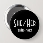 SHE/HER TRESシック丸ボタン 缶バッジ (正面&裏面)