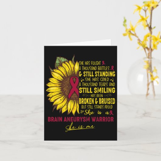 She Is A Brain Aneurysm Warrior She Is Me  カード (黄色い花)