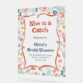 She Is a Catch Bridal Acrylic Welcome Sign アクリルサイン (傾斜)