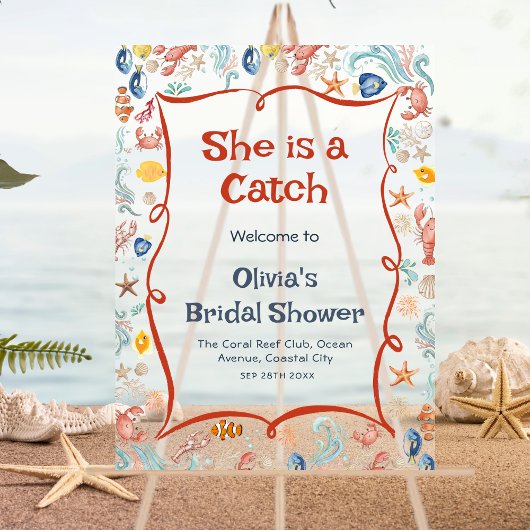 She Is a Catch Bridal Acrylic Welcome Sign アクリルサイン