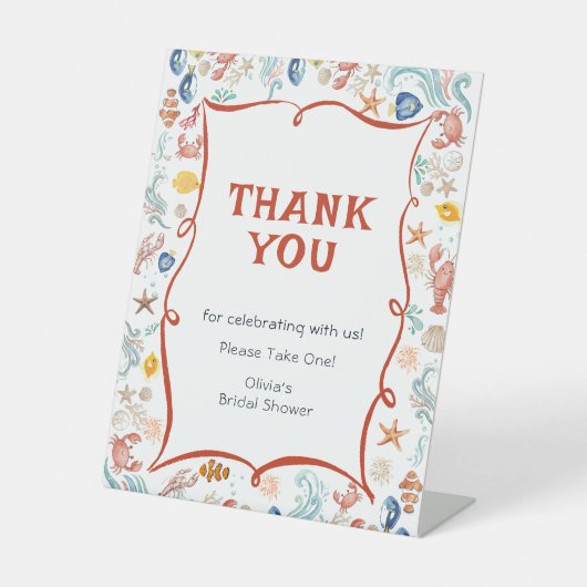 She Is a Catch Bridal Shower Thank You Pedestal  台座サイン (正面)