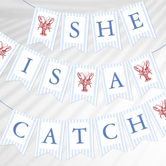 She Is A Catch Coastal Hamptons Bachelorette バンティングフラッグ
