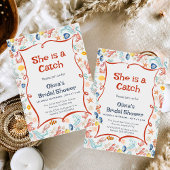 She Is a Catch Coastal theme Bridal Shower 招待状