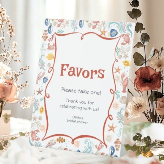 She Is a Catch Lobster Bridal Shower Favors 台座サイン